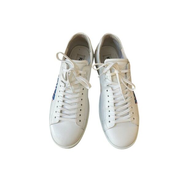 Kenzo Paris Size 40 Tennix Sneakers White Leather Women‎ Logo Lace-up Low-top - Picture 3 of 10